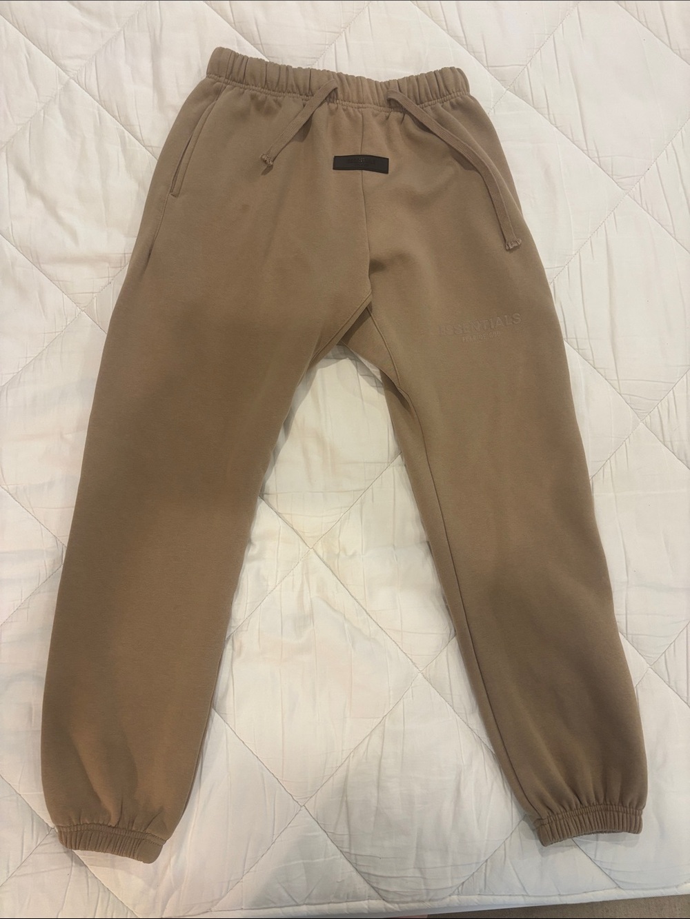 YXL Fear of God essentials Kids Tan Brown Sweatpants - Jogger Style